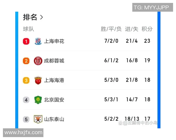 目前中超联赛的排名及各队积分情况